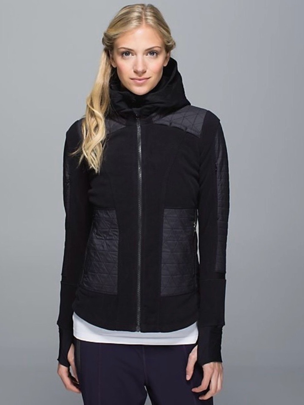 LULULEMON | Fleecy Keen II fleece/quilted jacket coat black/charcoal